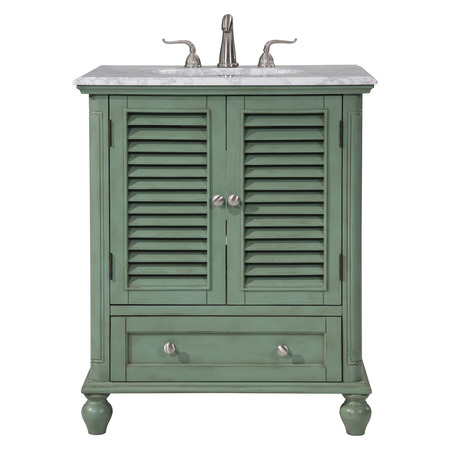 ELEGANT DECOR 30 In.Single Bathroom Vanity Set In Vintage Mint VF30530VM